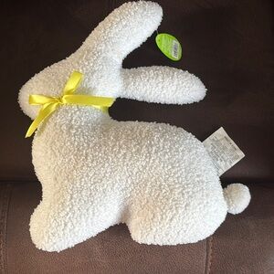 White Plush Bunny with Yellow Ribbon
